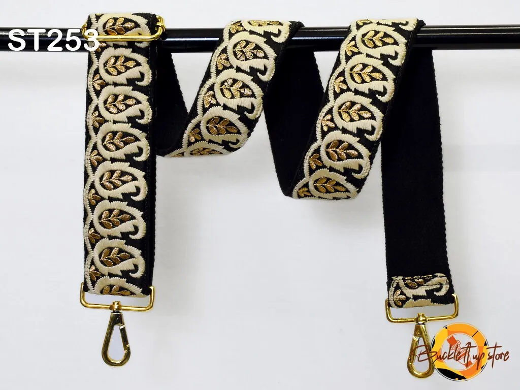 Custom Messenger Bag Handbag Strap Replacement Guitar Strap Gift Sister Embroidered Purse Strap Boho Embroidery Crossbody Strap for Purses
