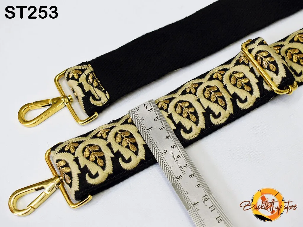 Custom Messenger Bag Handbag Strap Replacement Guitar Strap Gift Sister Embroidered Purse Strap Boho Embroidery Crossbody Strap for Purses