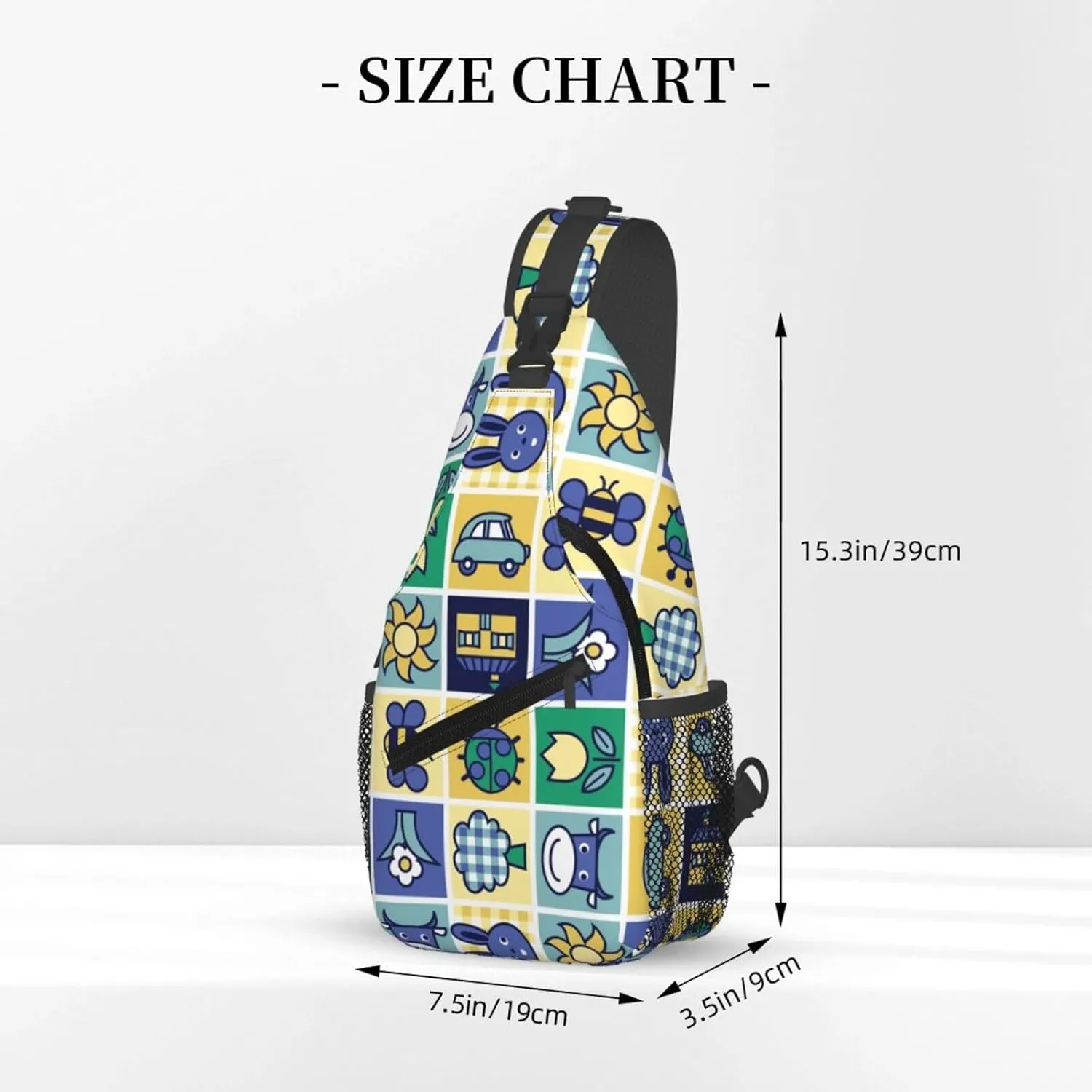 Cute bee flower Chest Bags Crossbody Sling Bag Shoulder Bag Travel Hiking Daypack For Men Women