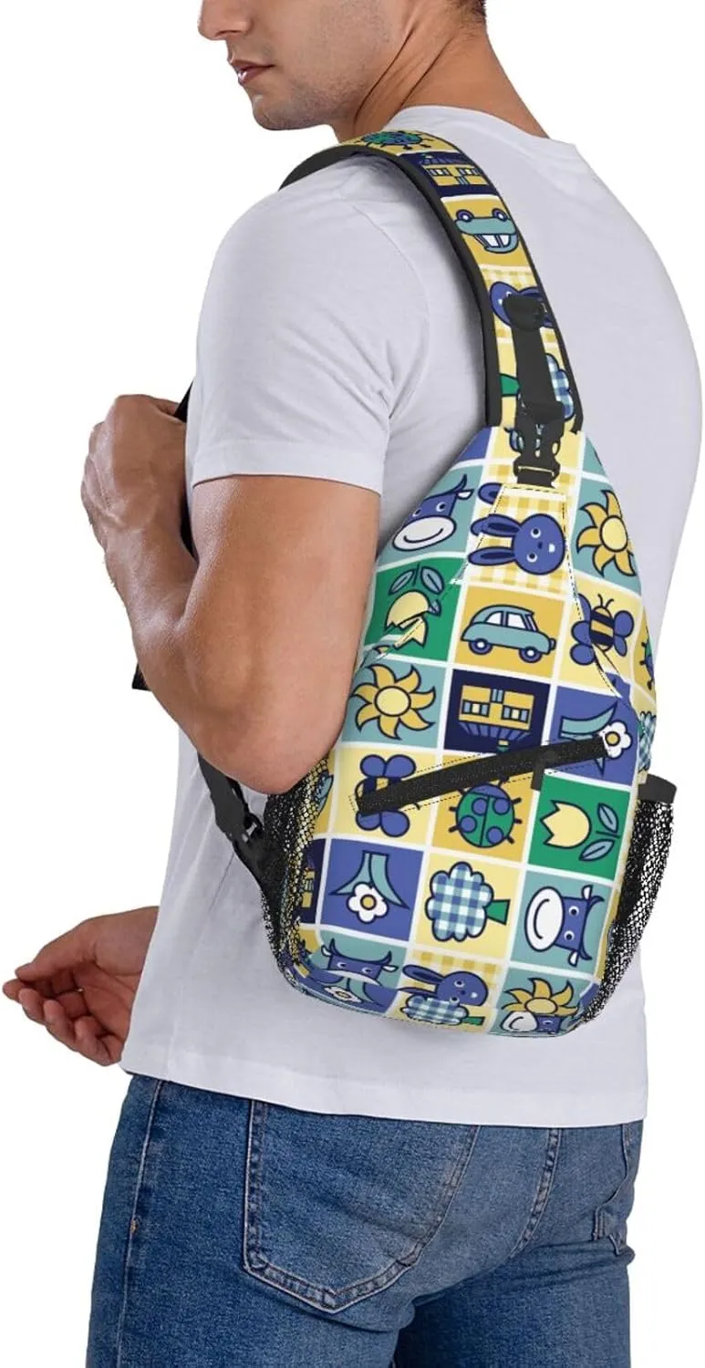 Cute bee flower Chest Bags Crossbody Sling Bag Shoulder Bag Travel Hiking Daypack For Men Women