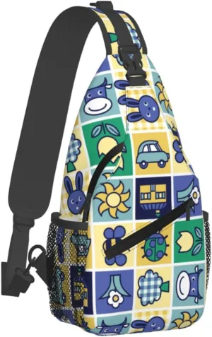 Cute bee flower Chest Bags Crossbody Sling Bag Shoulder Bag Travel Hiking Daypack For Men Women