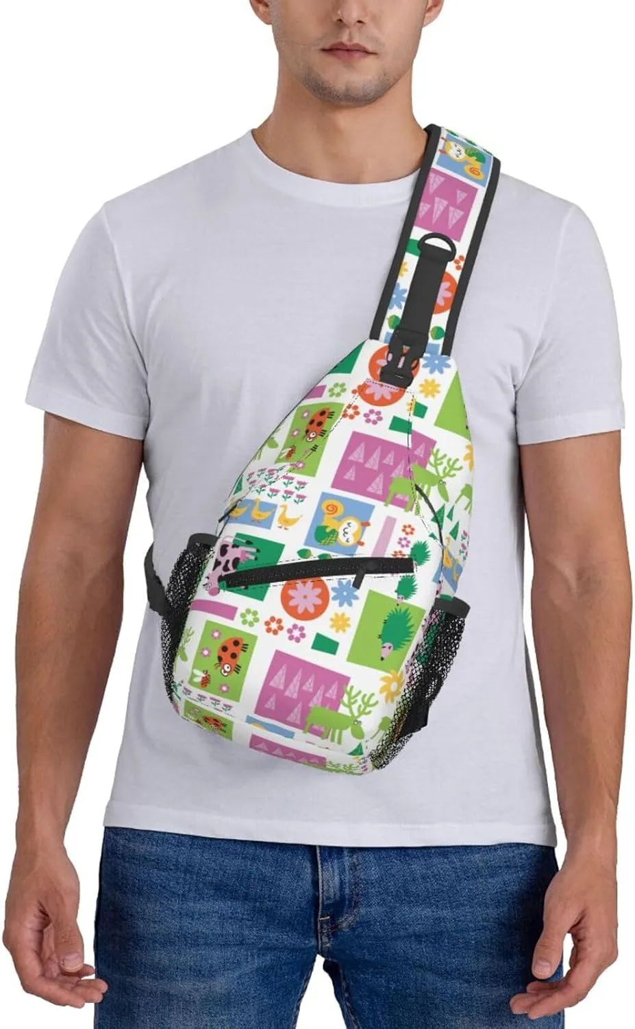 Cute cat Chest Bags Crossbody Sling Bag Shoulder Bag Travel Hiking Daypack For Men Women