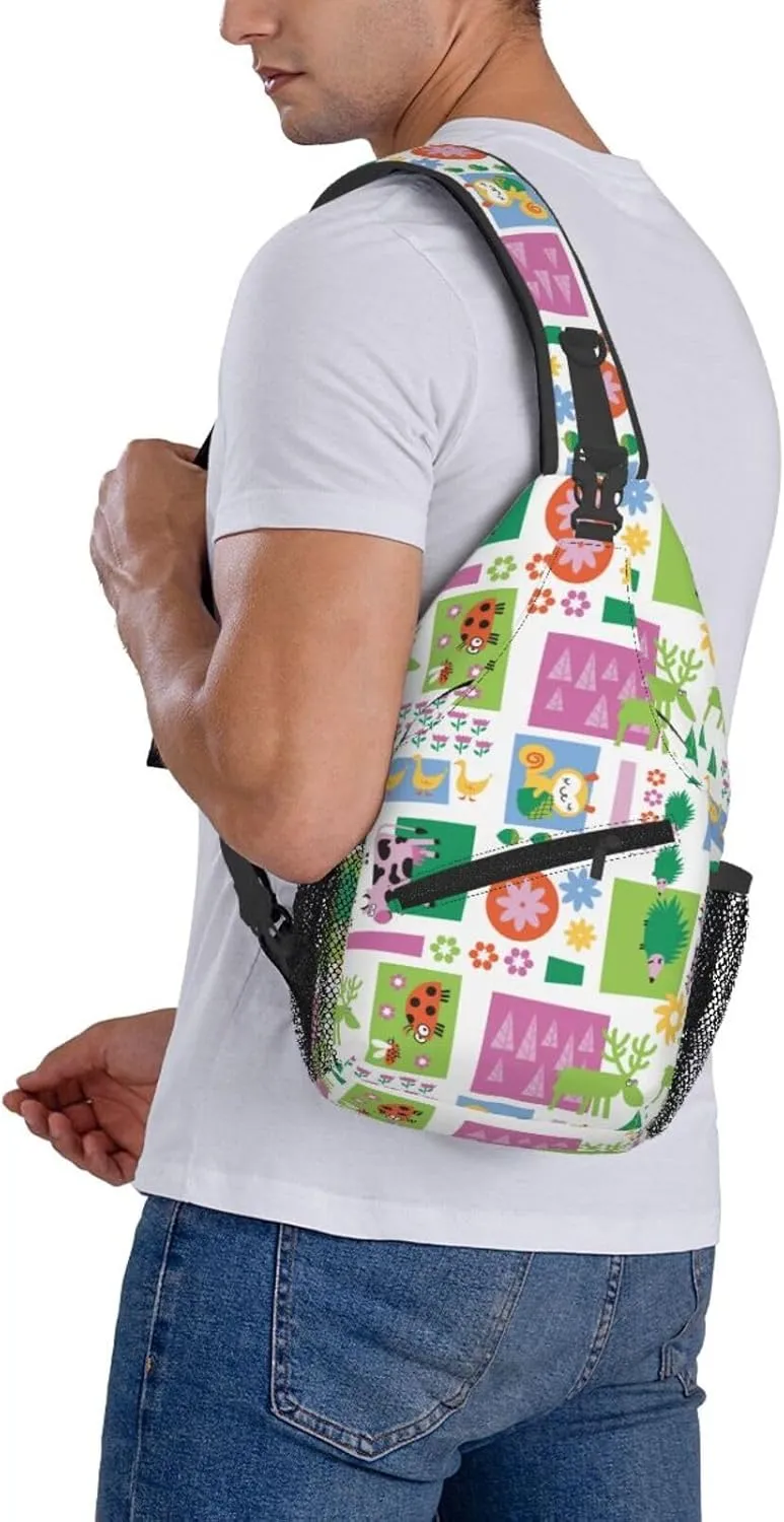 Cute cat Chest Bags Crossbody Sling Bag Shoulder Bag Travel Hiking Daypack For Men Women
