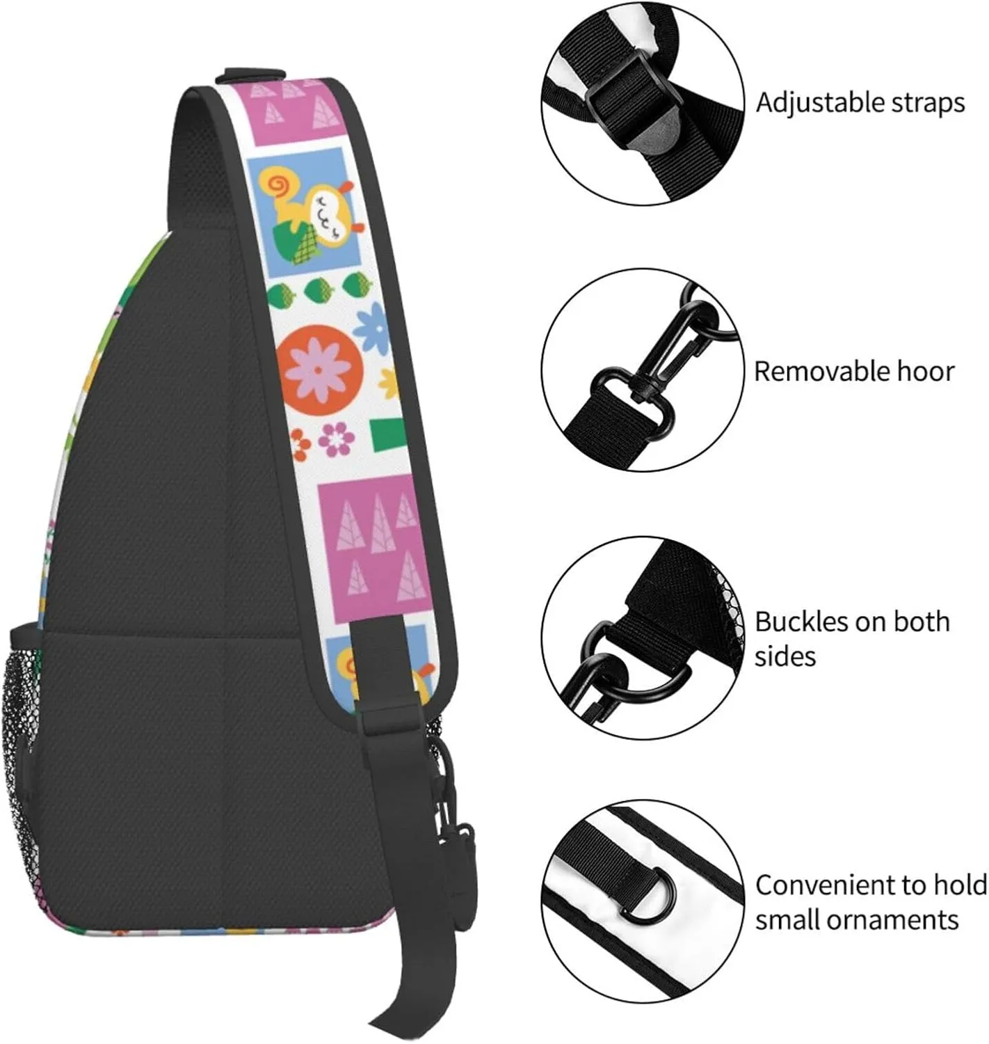 Cute cat Chest Bags Crossbody Sling Bag Shoulder Bag Travel Hiking Daypack For Men Women
