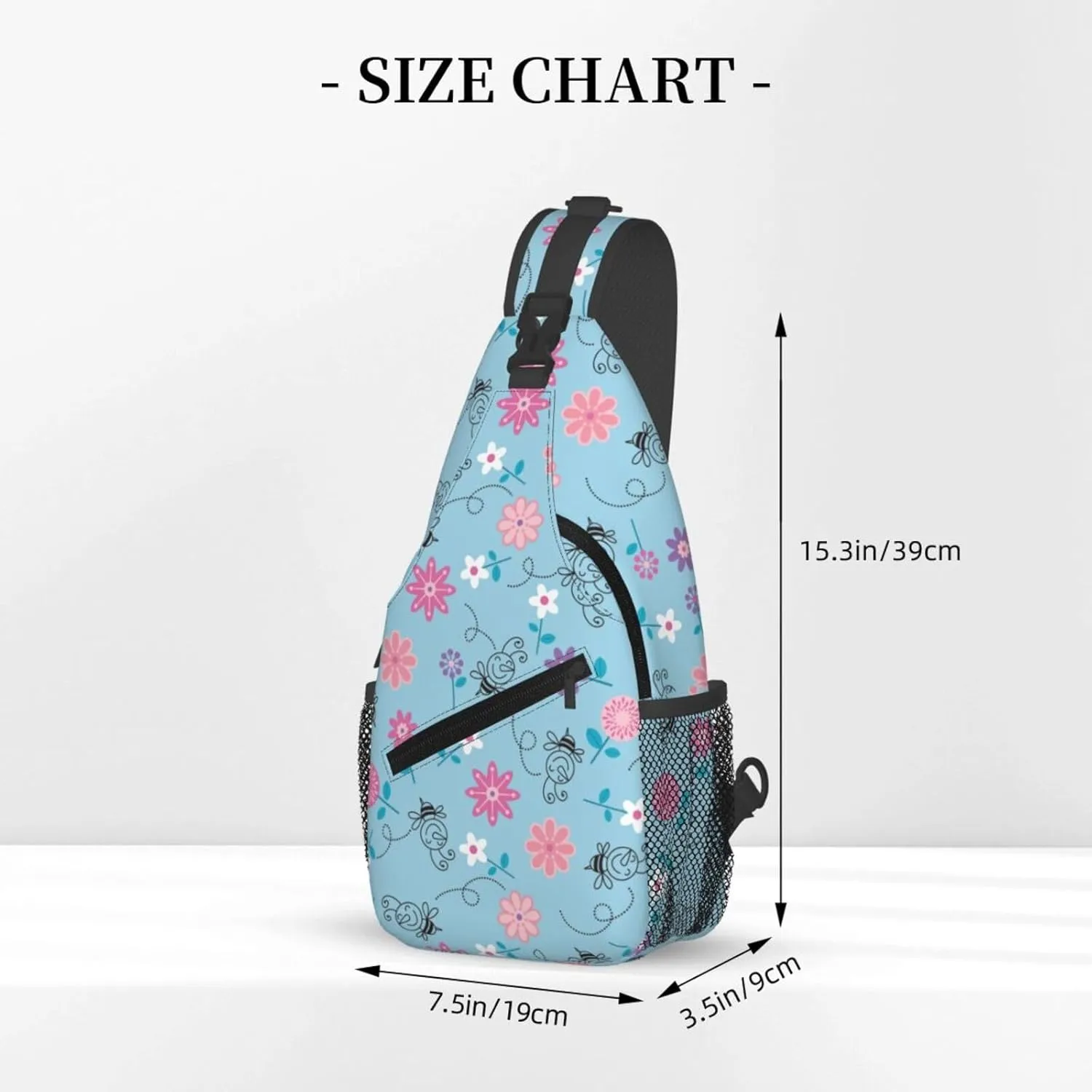 Cute pink bear Chest Bags Crossbody Sling Bag Shoulder Bag Travel Hiking Daypack For Men Women