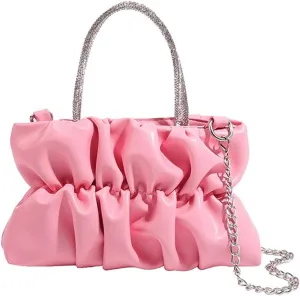Cute Purse Small Evening Clutch Ruched Futuristic Bag Y2k Mini Purses Minimalist Punk Classic Vintage Handbag