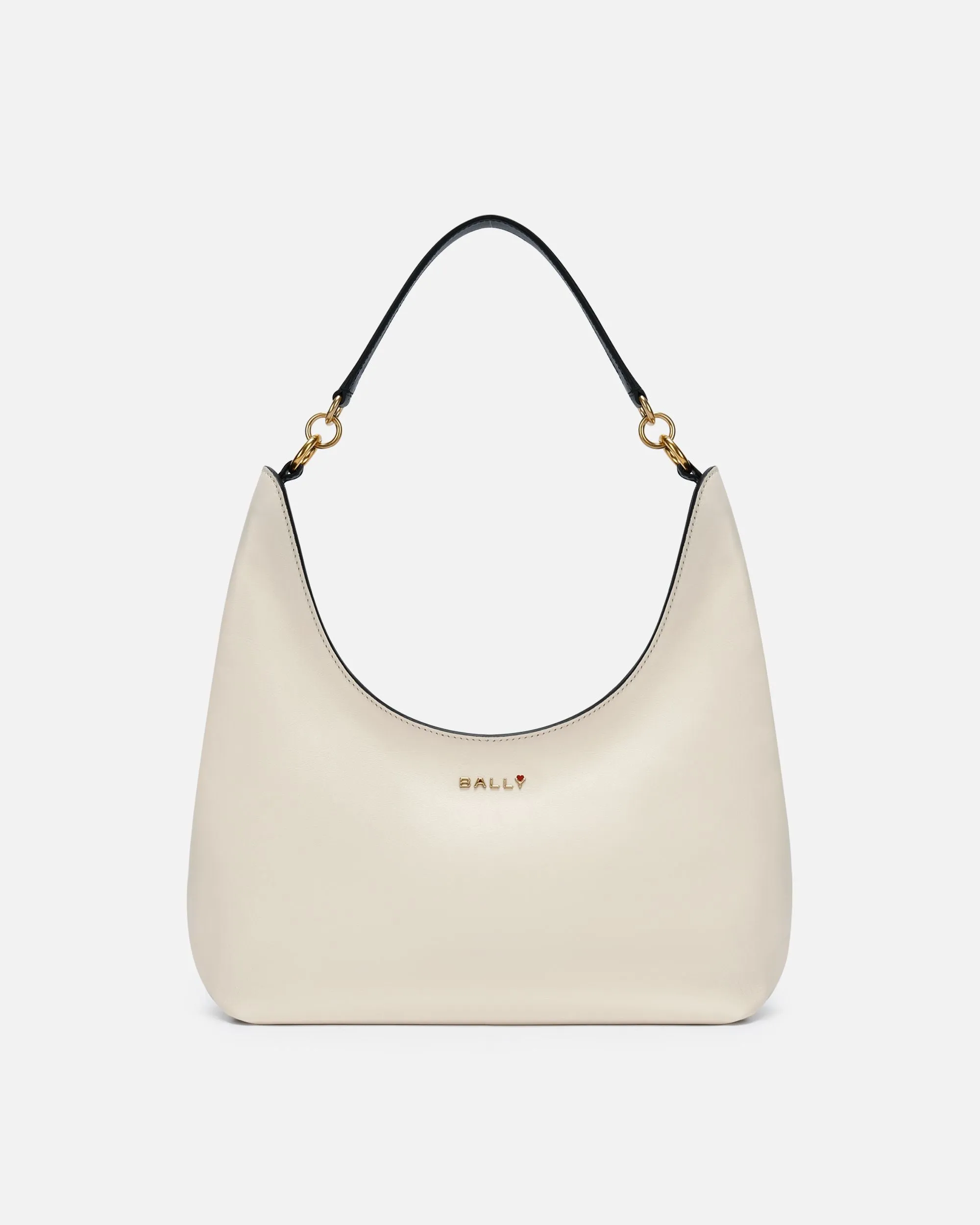 CVD Hobo Bag In White And Black Leather