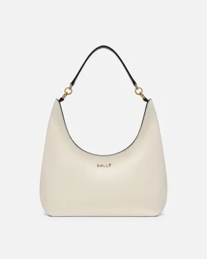 CVD Hobo Bag In White And Black Leather