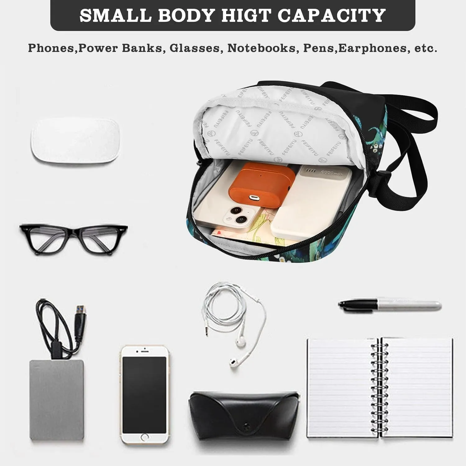 Daisies Messenger Bag for Women Men Side Bag for Travel Workout