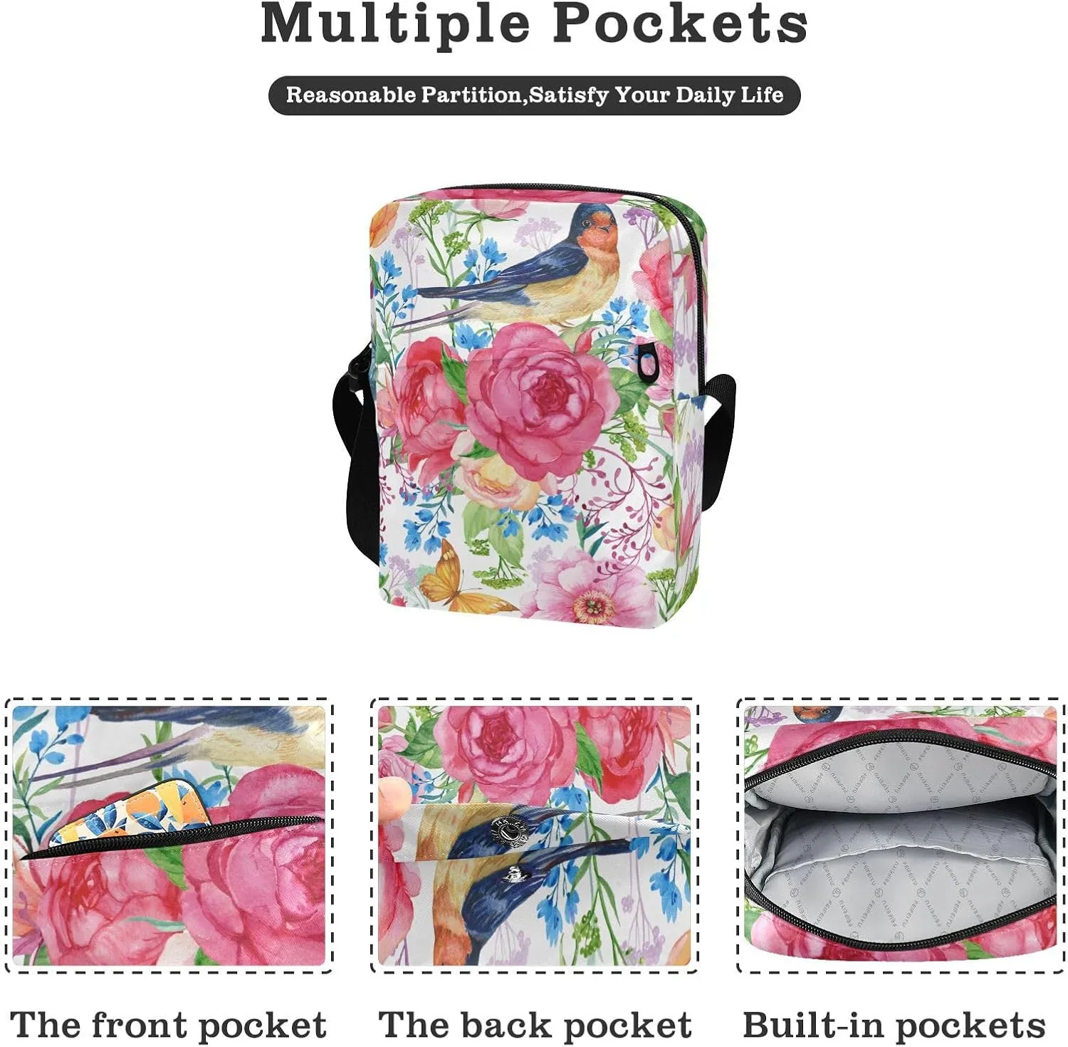 Daisies Messenger Bag for Women Men Side Bag for Travel Workout