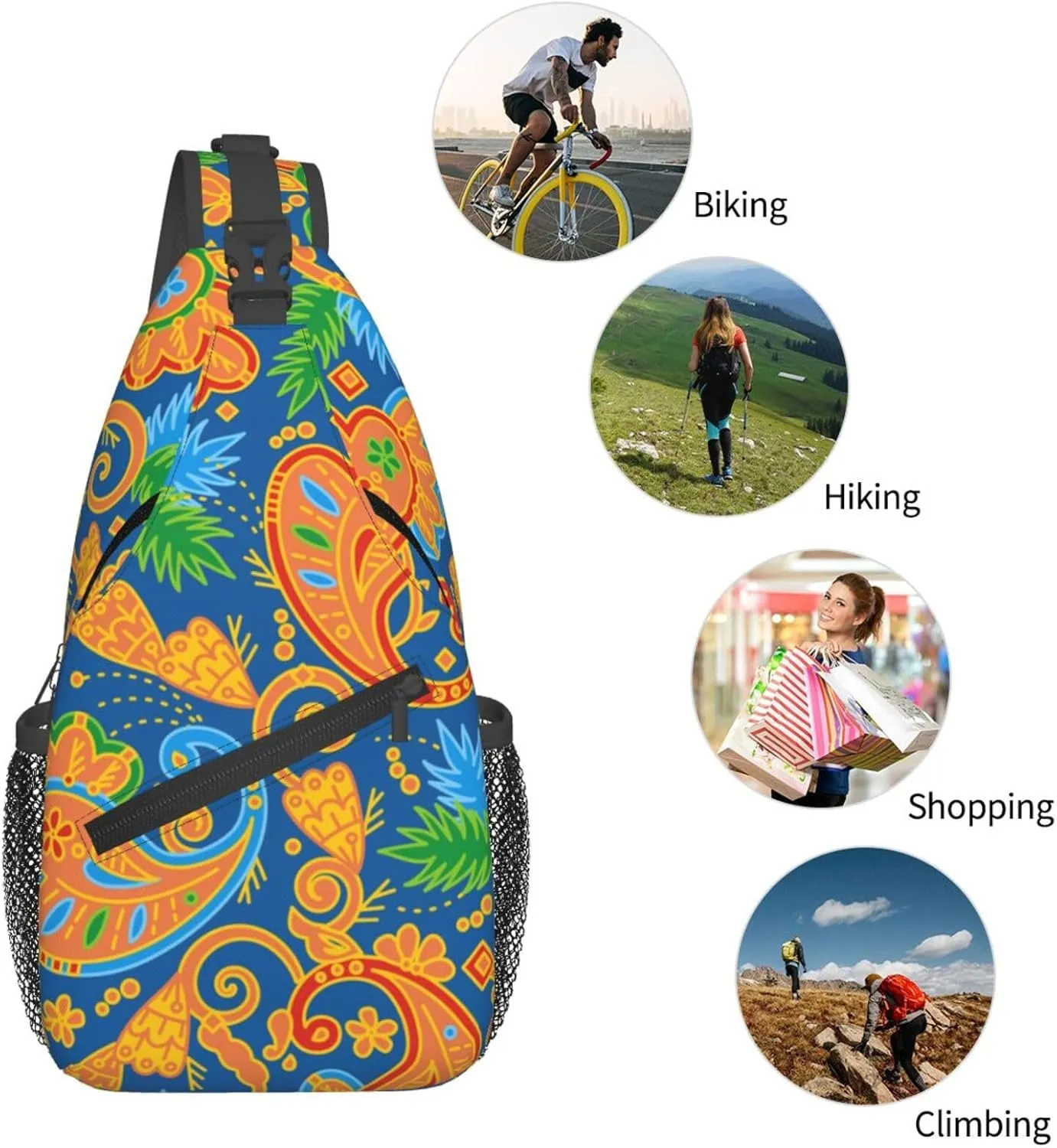 daisy Flowers Chest Bags Crossbody Sling Bag Shoulder Bag Travel Hiking Daypack For Men Women