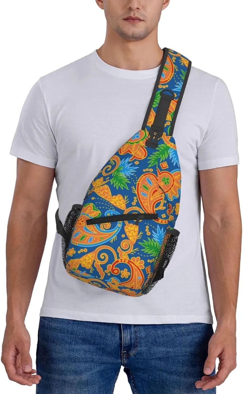 daisy Flowers Chest Bags Crossbody Sling Bag Shoulder Bag Travel Hiking Daypack For Men Women