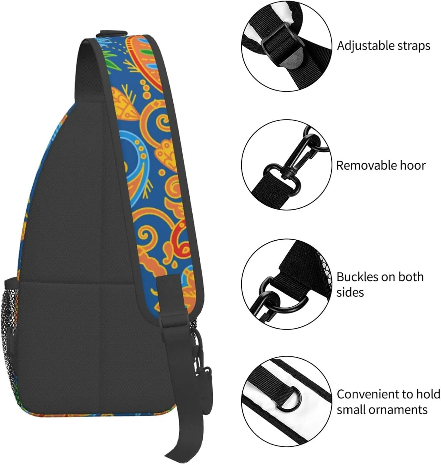 daisy Flowers Chest Bags Crossbody Sling Bag Shoulder Bag Travel Hiking Daypack For Men Women