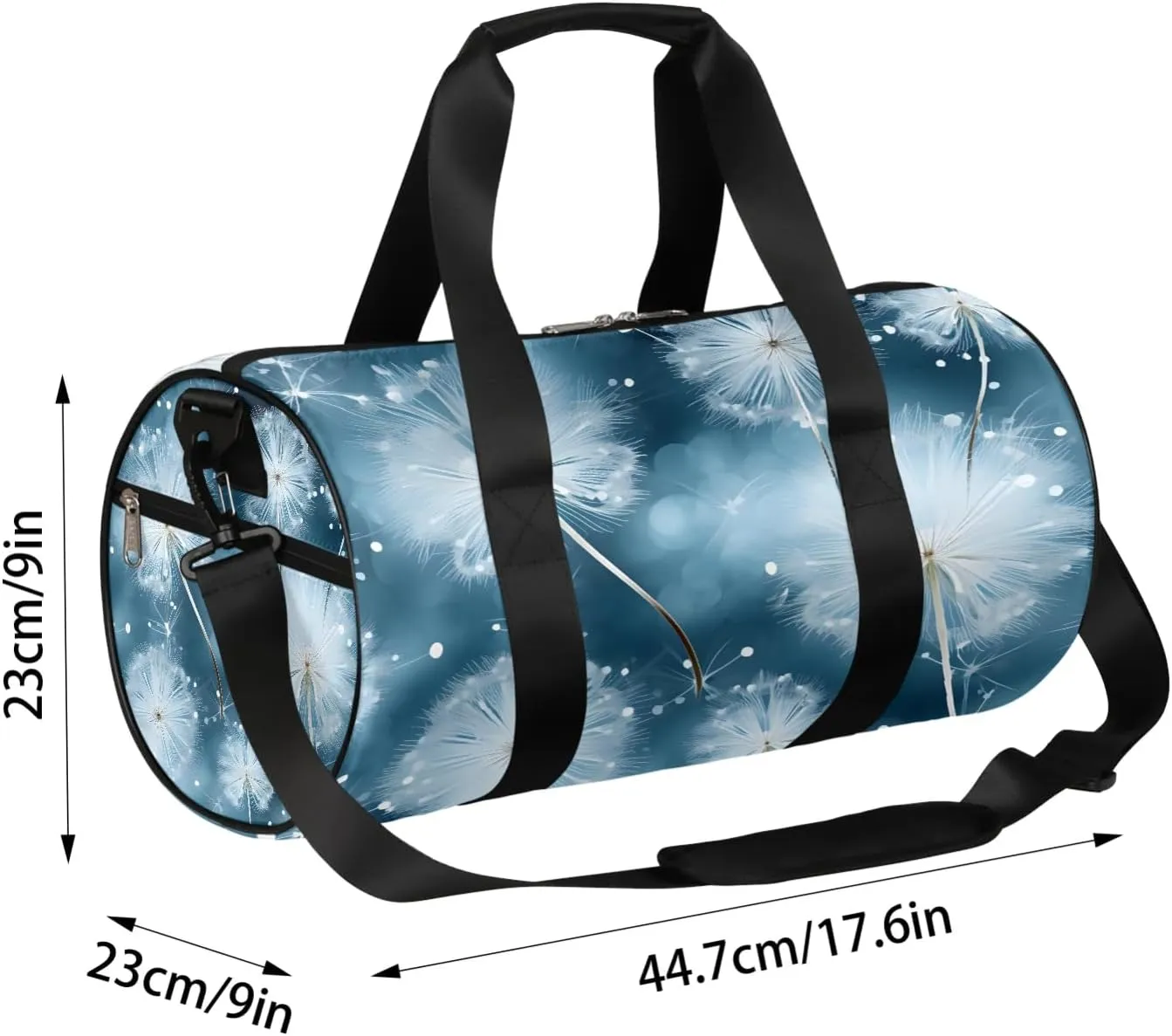 Dandelion Floral Printed Travel Duffle Bag Gym Bag for Women Men Lightweight Carry on Duffel Bag for Sports Gyms Weekend Getaway