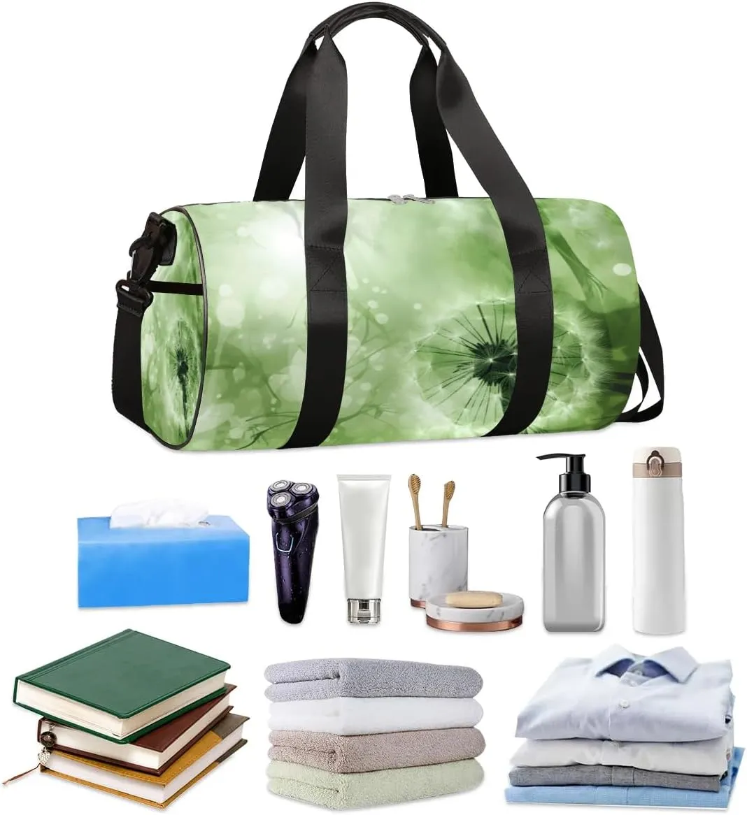 Dandelion Pattern Floral Travel Duffle Bag Gym Bag for Women Men Lightweight Carry on Duffel Bag for Sports Gyms Weekend Getaway