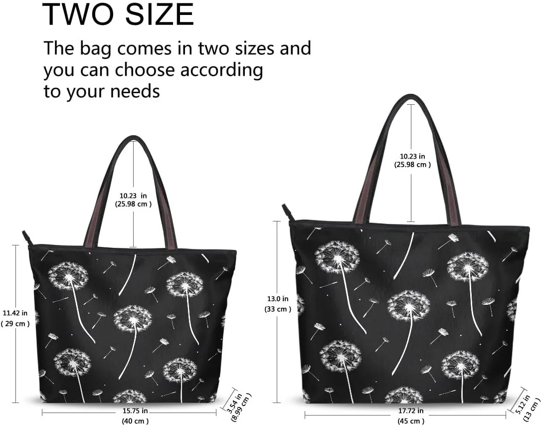 Dandelion White Shoulder Bags Large Handle Ladies Handbag