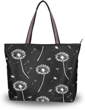 Dandelion White Shoulder Bags Large Handle Ladies Handbag