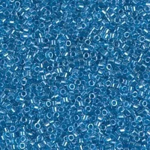 DB 905 - Crystal / Blue - Inside Color Lined - Miyuki Delica Beads - Size 11 - 5 grams - Japanese Cylinder Seed Beads - Retail & Wholesale