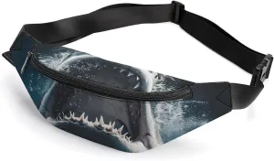 Deep Sea White Shark Crossbody Fanny Pack Waist Packs Adjustable Shoulder Bags Sling Bag for Hiking Running Cycling