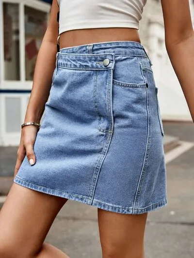 DenimVibe Pocketed Skirt