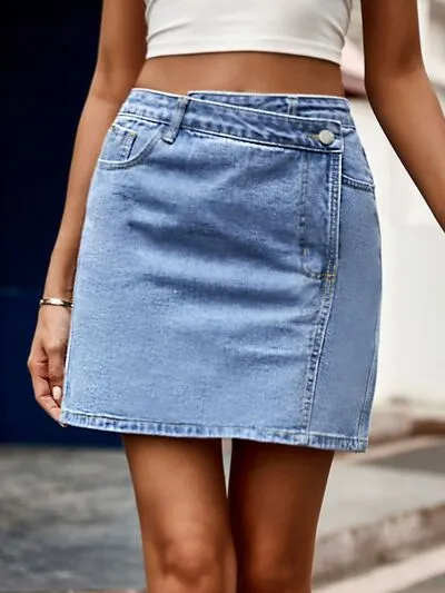 DenimVibe Pocketed Skirt