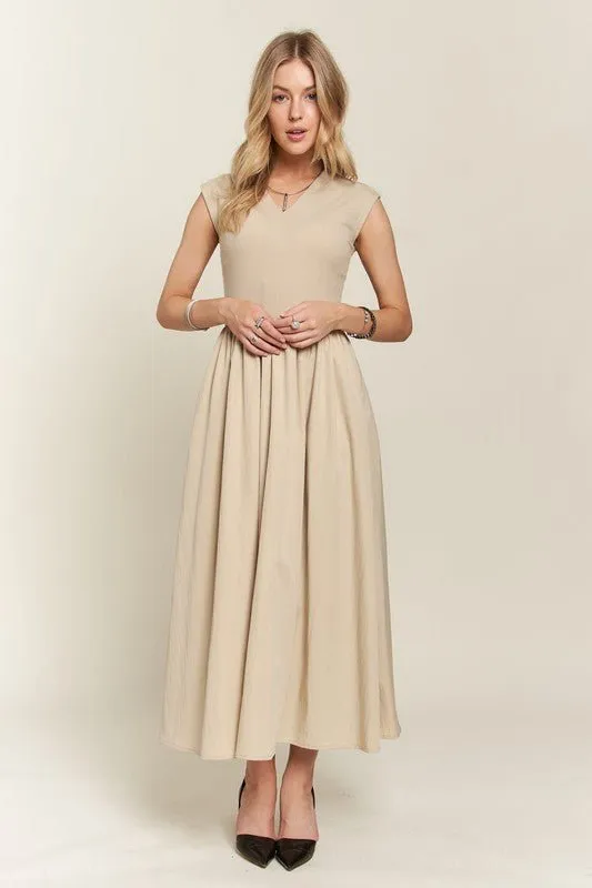Discover the ADORA V-Neck Cap Sleeve Dress: Simple Elegance