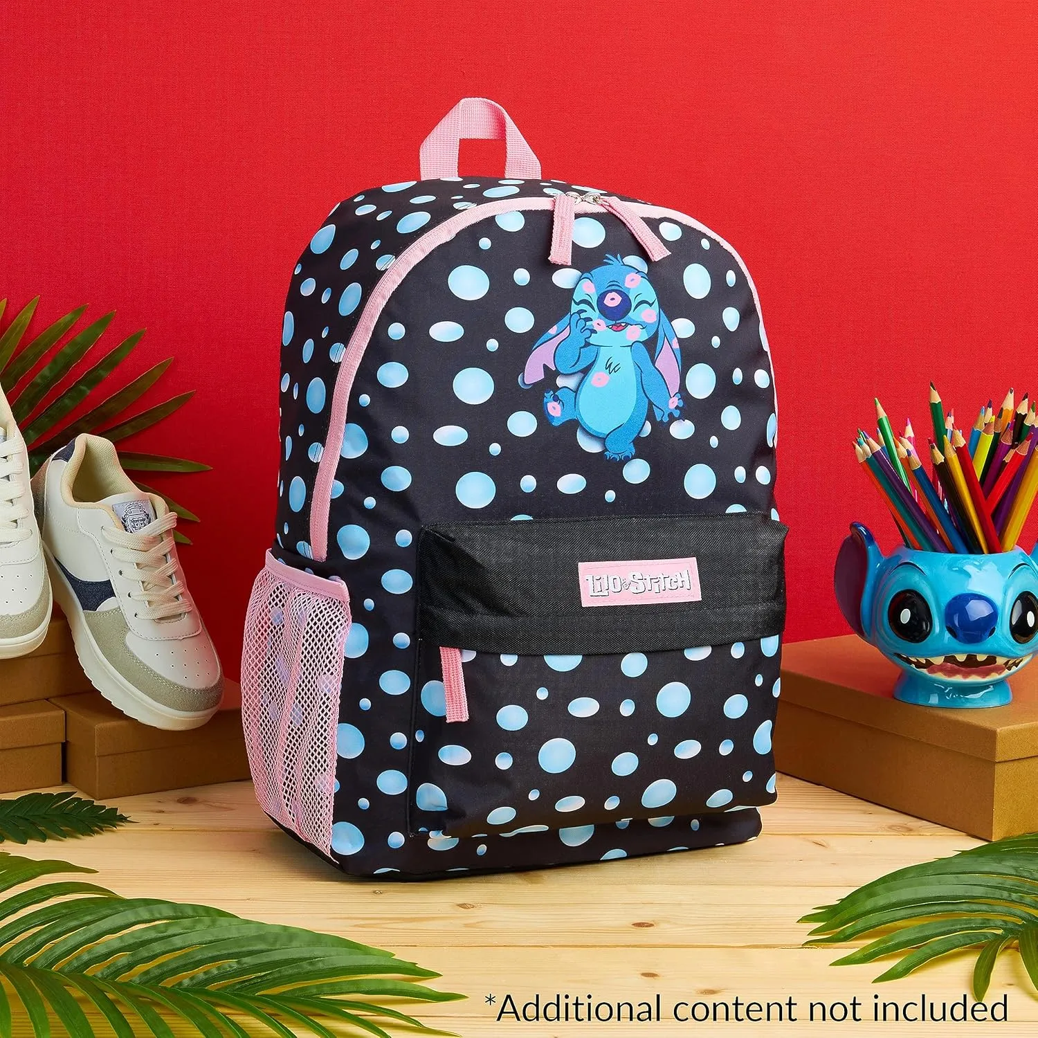 Disney Backpack for Girls, Stitch School Bags for Girls (Black)