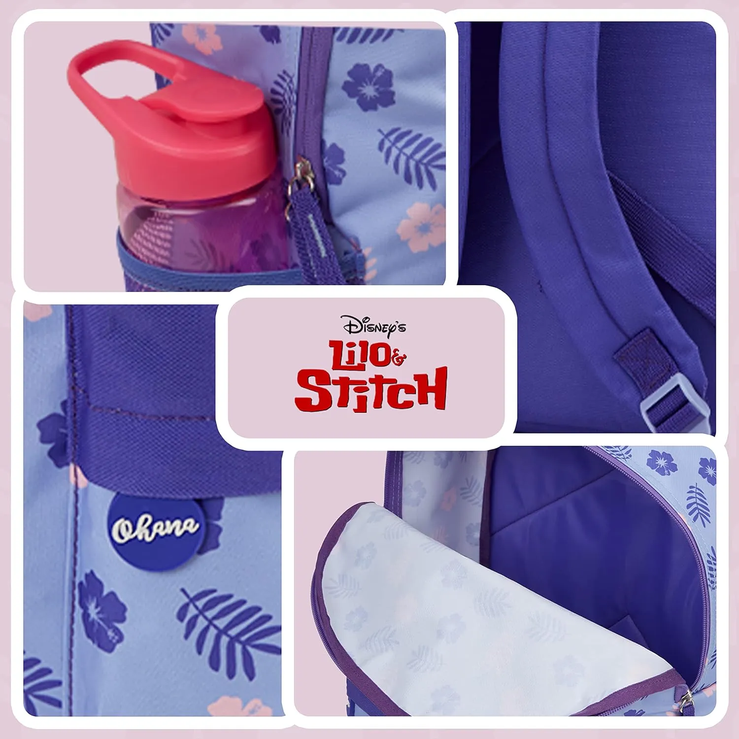 Disney Backpack for Girls, Stitch School Bags for Girls (Purple)