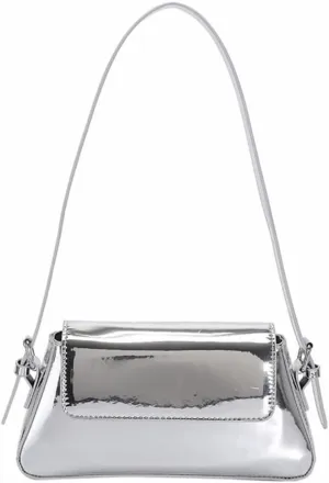 DJBM Sparkly Metallic Clutch Purses for Women PU Leather Shoulder Bag Hobo Bag Y2k Tote Handbag