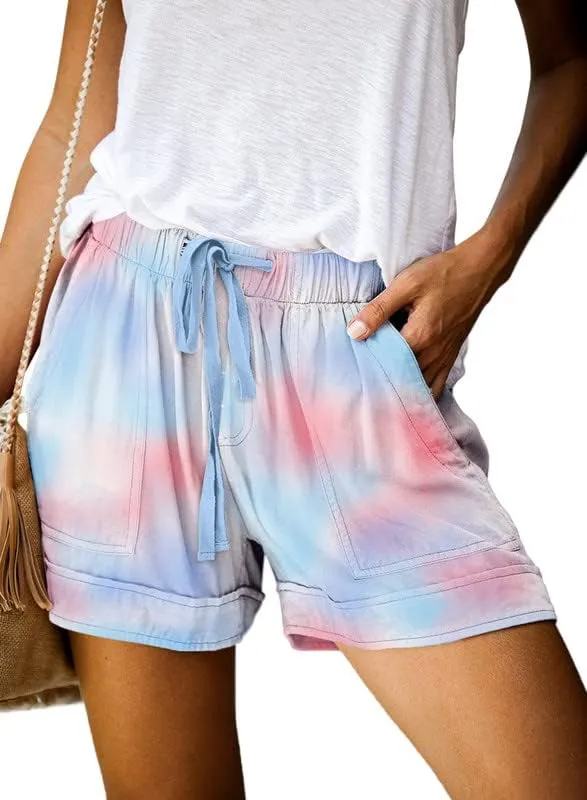 Dokotoo Womens Comfy Drawstring Casual Elastic Waist Pocketed Shorts