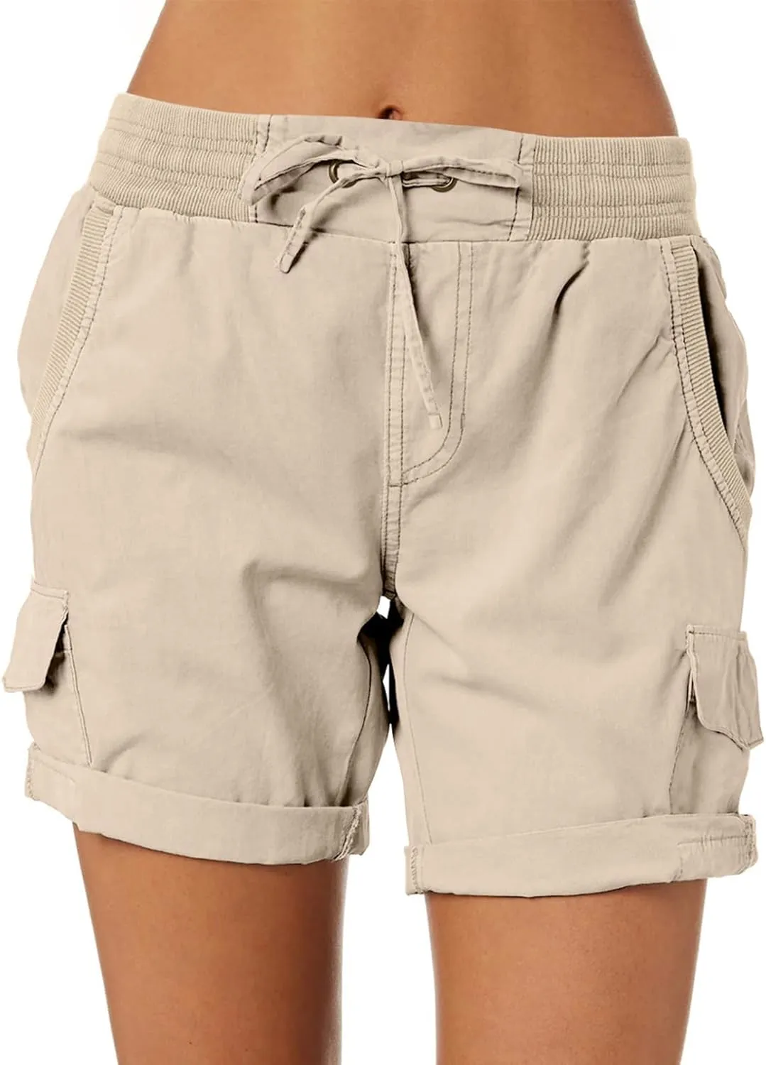 Dokotoo Womens Relaxed Fit High Waist Casual 4 Pocketed 2025 Hiking Outdoor Summer Shorts S-XL
