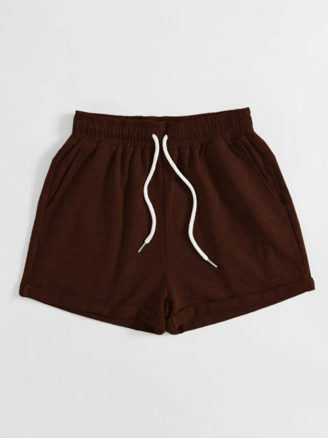 Drawstring Pocketed Elastic Waist Shorts