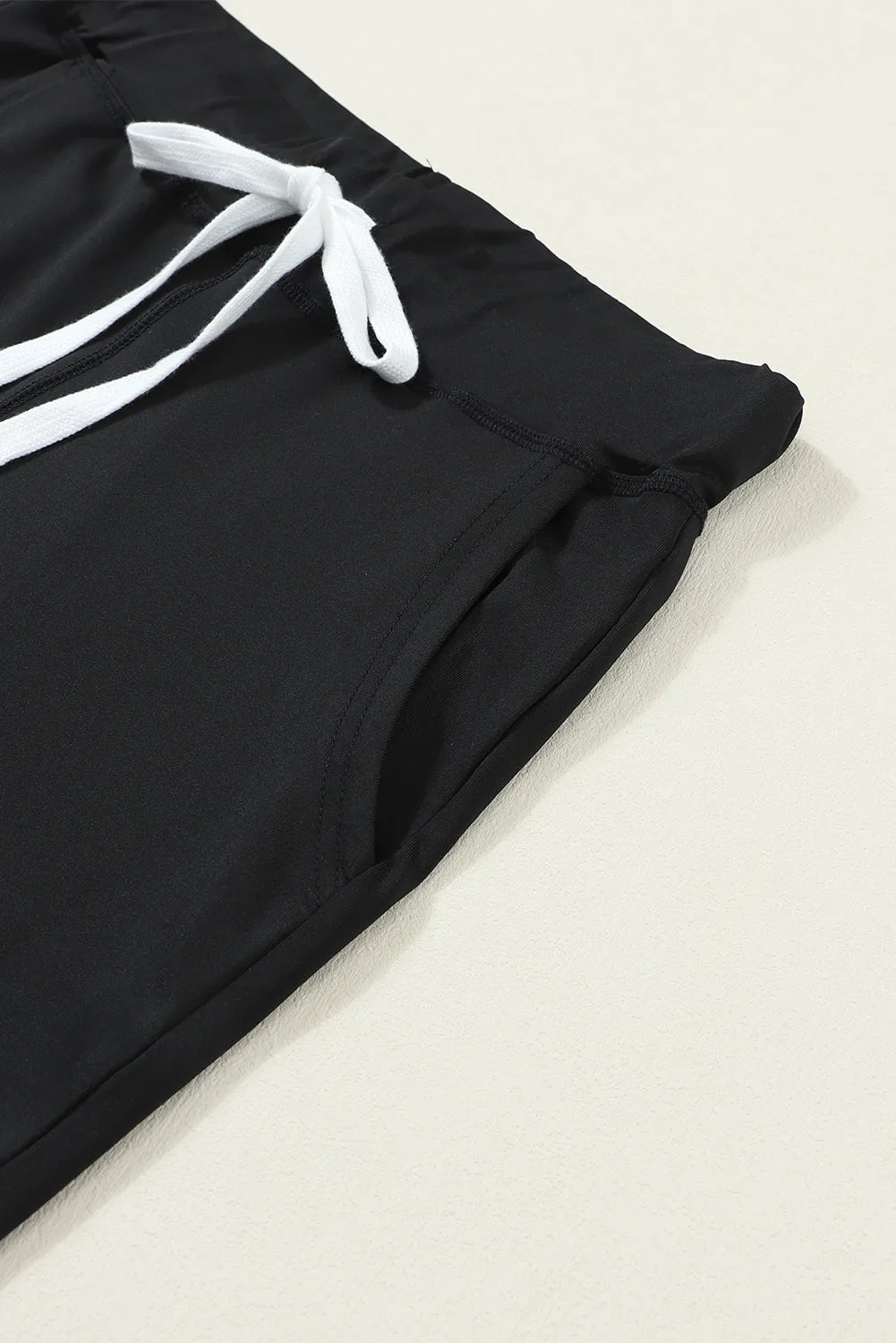Drawstring Waist Pocketed Leggings.