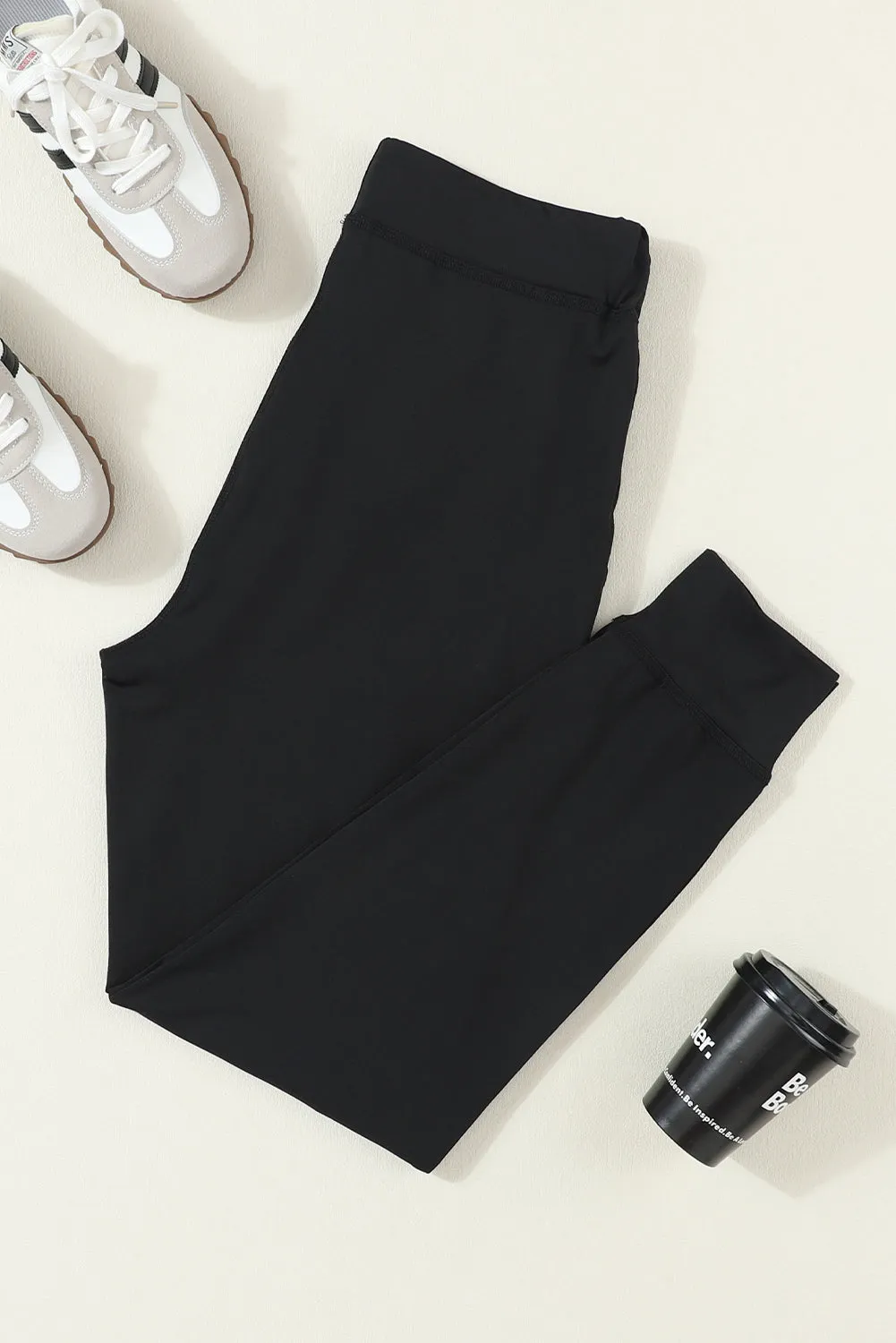 Drawstring Waist Pocketed Leggings.