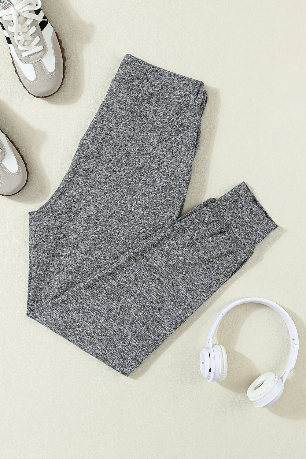 Drawstring Waist Pocketed Leggings.