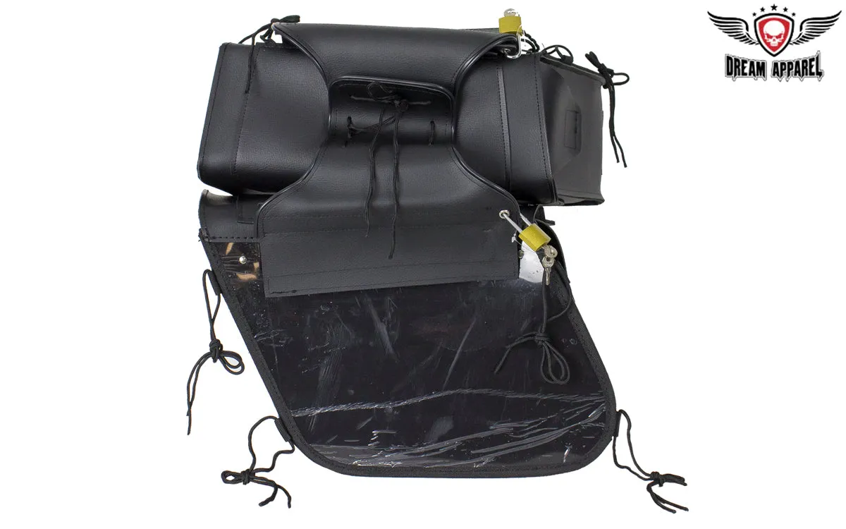Dream Apparel Black Motorcycle Saddlebag with Gun Pockets