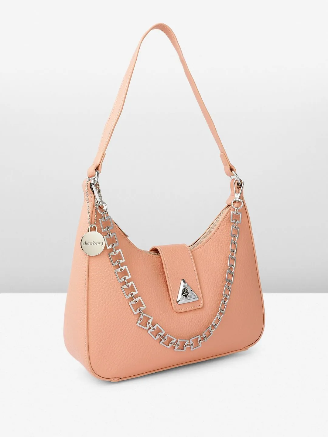 DressBerry Textured Hobo Bag with Chain Handle