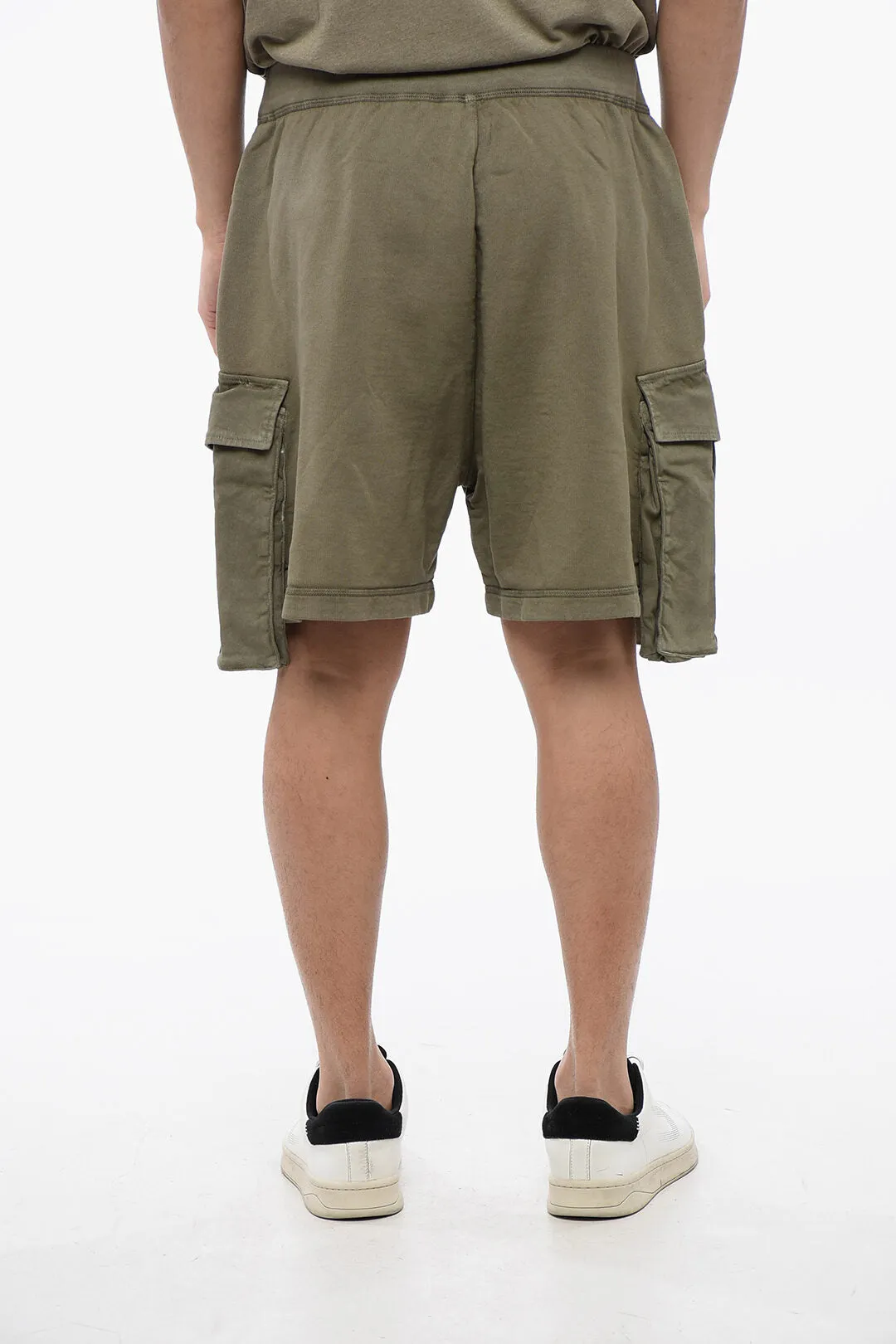 Dsquared2 Brushed Cotton Cargo Shorts with Rope Drawstring