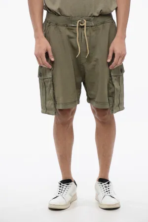 Dsquared2 Brushed Cotton Cargo Shorts with Rope Drawstring