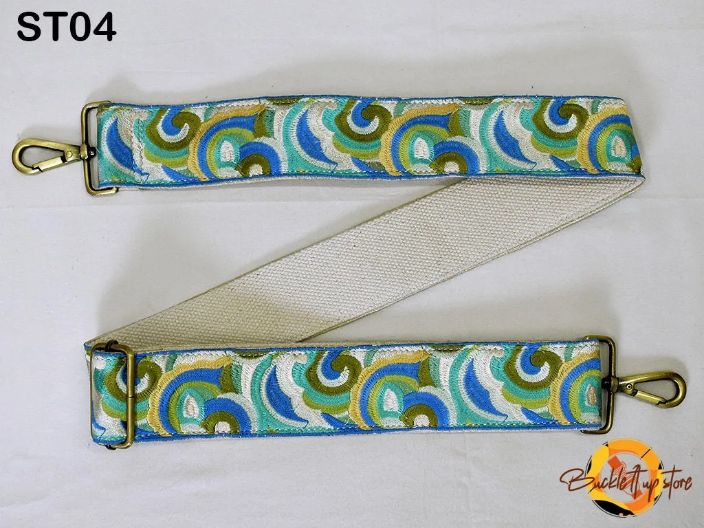Embroidered Purse Strap Crossbody Strap for Purses Boho Bags Strap Embroidery Replacement Strap Boho Guitar Strap Handbag Strap gift for her