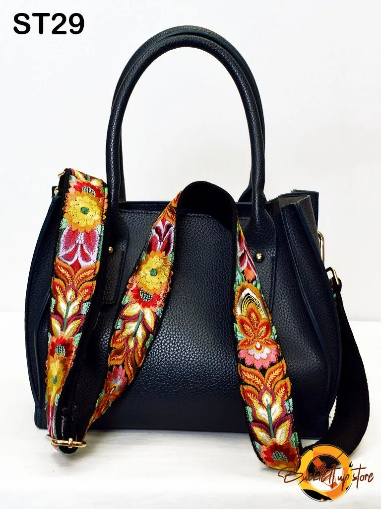 Embroidered Purse Strap Crossbody Strap for Purses Boho Bags Strap Embroidery Replacement Strap Boho Guitar Strap Handbag Strap gift for her