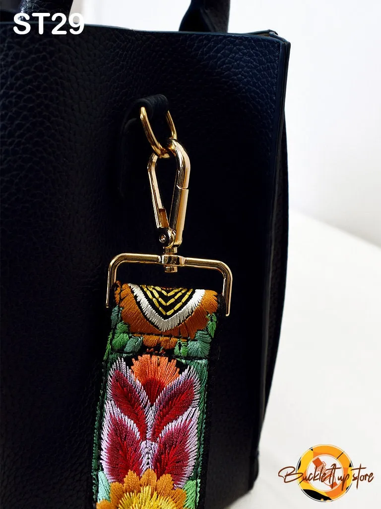 Embroidered Purse Strap Crossbody Strap for Purses Boho Bags Strap Embroidery Replacement Strap Boho Guitar Strap Handbag Strap gift for her