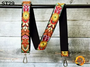 Embroidered Purse Strap Crossbody Strap for Purses Boho Bags Strap Embroidery Replacement Strap Boho Guitar Strap Handbag Strap gift for her