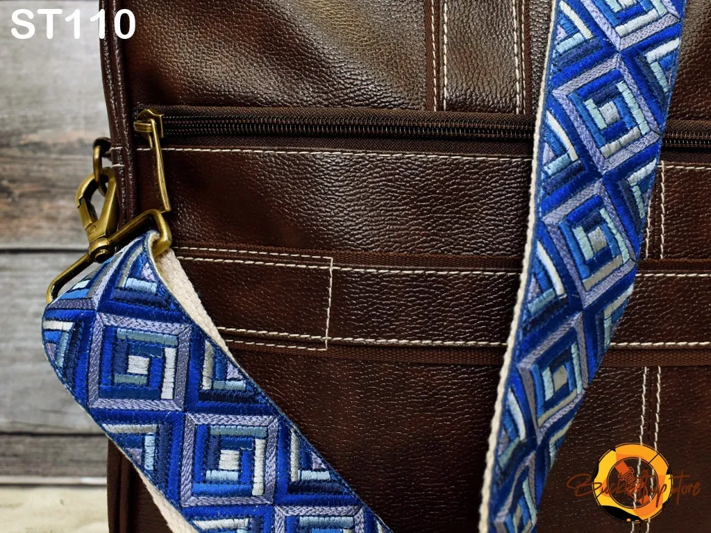 Embroidered Purse Strap Crossbody Strap for Purses Boho Bags Strap Embroidery Replacement Strap Boho Guitar Strap Handbag Strap gift for her