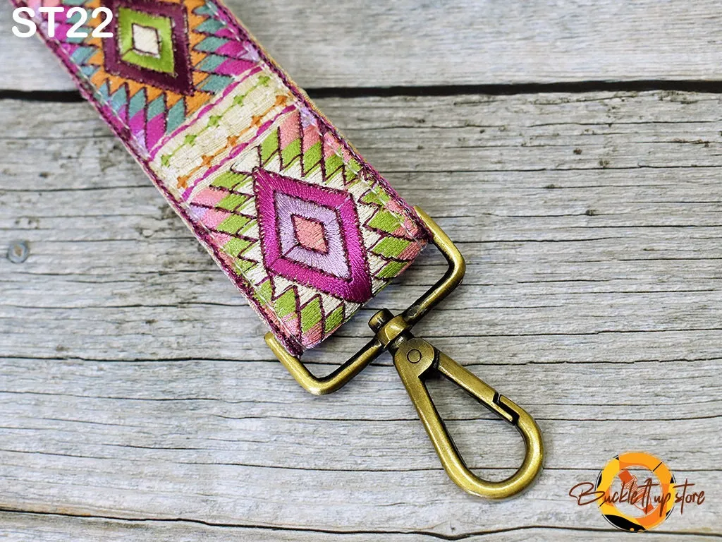 Embroidered Purse Strap Crossbody Strap for Purses Boho Bags Strap Embroidery Replacement Strap Boho Guitar Strap Handbag Strap gift for her