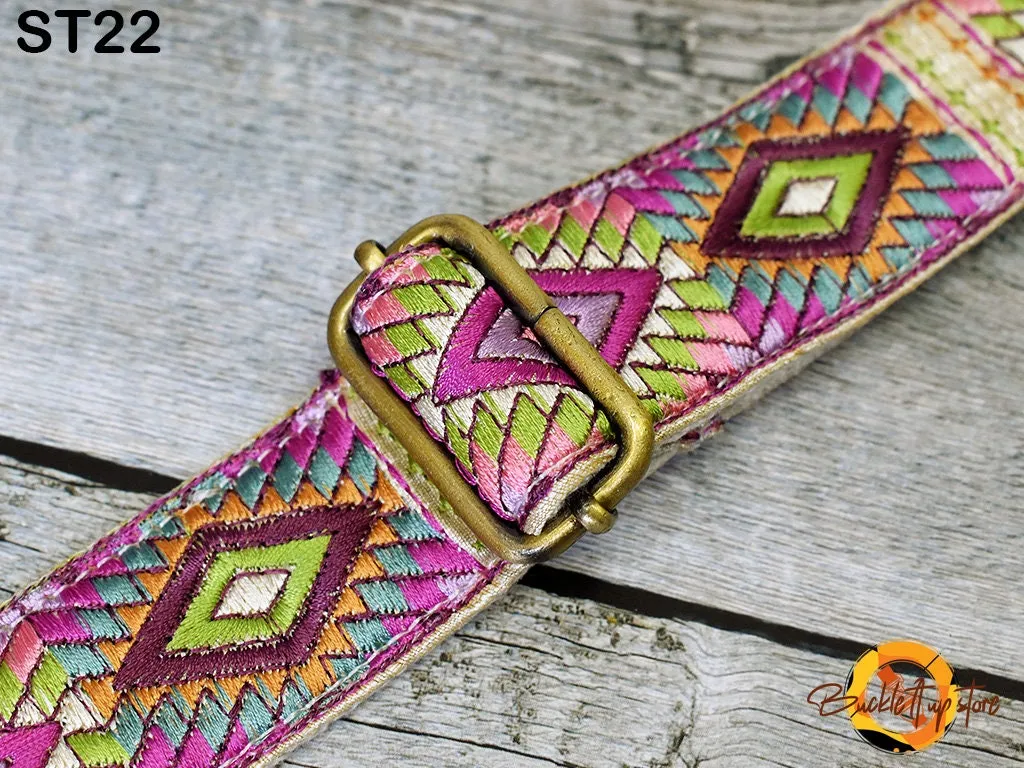 Embroidered Purse Strap Crossbody Strap for Purses Boho Bags Strap Embroidery Replacement Strap Boho Guitar Strap Handbag Strap gift for her