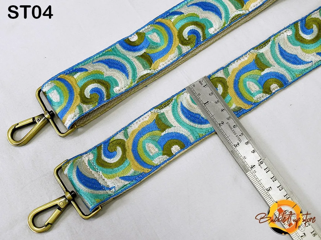 Embroidered Purse Strap Crossbody Strap for Purses Boho Bags Strap Embroidery Replacement Strap Boho Guitar Strap Handbag Strap gift for her