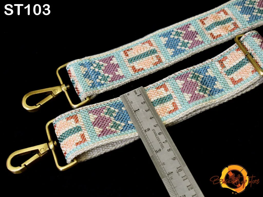 Embroidered Purse Strap Crossbody Strap for Purses Boho Messenger Bags Strap Replacement Strap Boho Guitar Strap Handbag Strap gift for her