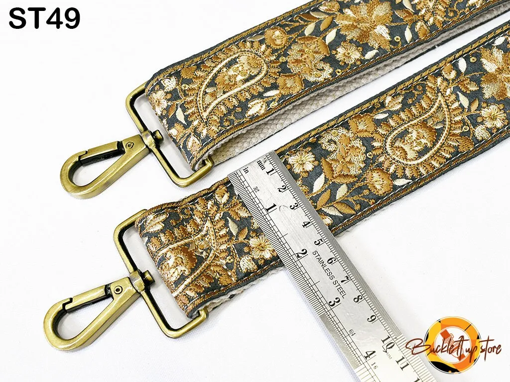 Embroidered Purse Strap Crossbody Strap for Purses Handbag Boho Bag Strap Floral Embroidery Replacement Strap Boho Guitar Strap Gift for her