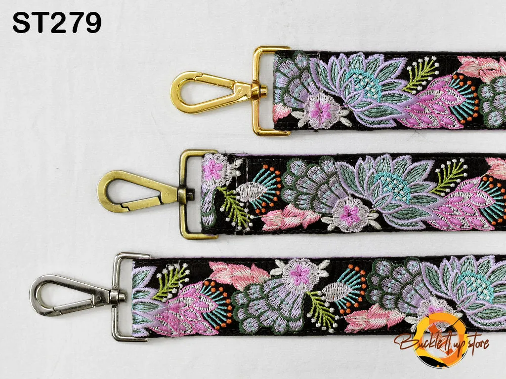 Embroidered Purse Strap Crossbody Strap for Purses Handbag Boho Bag Strap Floral Embroidery Replacement Strap Boho Guitar Strap Gift for her